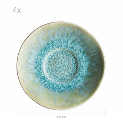 Nordic Frost Kaffeetassenset | 8-tlg. | Grün | Steinzeug