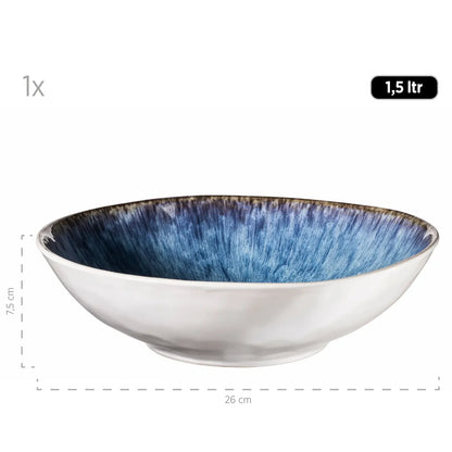 Nordic Frost Schüsselset | 9-tlg. | Blau | Steinzeug