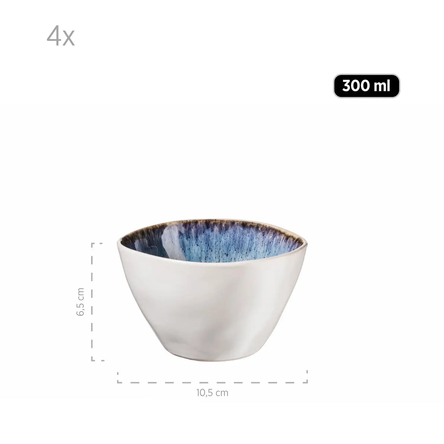 Nordic Frost Schüsselset | 9-tlg. | Blau | Steinzeug