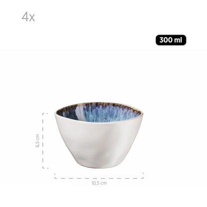 Nordic Frost Schüsselset | 9-tlg. | Blau | Steinzeug