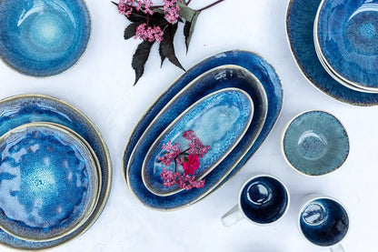 Nordic Frost Schüsselset | 9-tlg. | Blau | Steinzeug