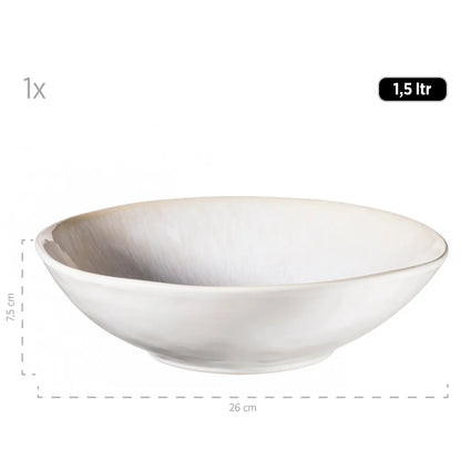 Nordic Frost Schüsselset | 9-tlg. | Weiß | Steinzeug