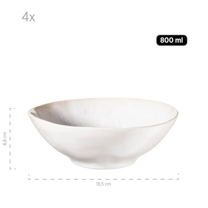 Nordic Frost Schüsselset | 9-tlg. | Weiß | Steinzeug