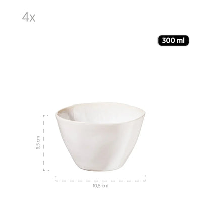 Nordic Frost Schüsselset | 9-tlg. | Weiß | Steinzeug