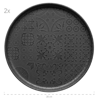 Ensemble combiné Azulejo Noir UNO | 8 pièces | Noir | Grès | Fabriqué au Portugal