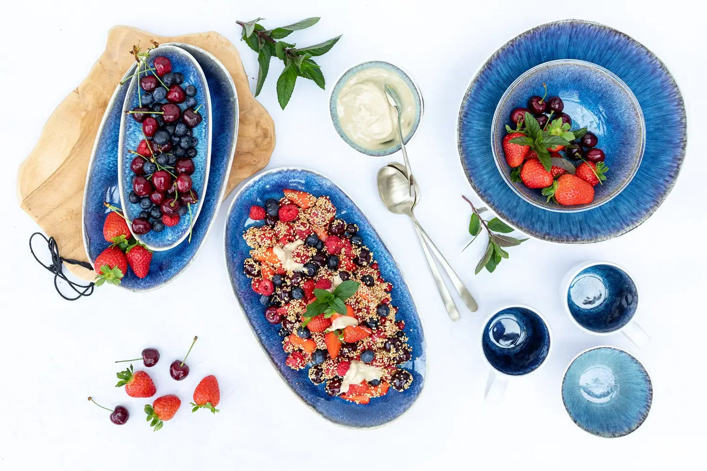 Nordic Frost Kombiservice | 16-tlg. | Blau | Steinzeug