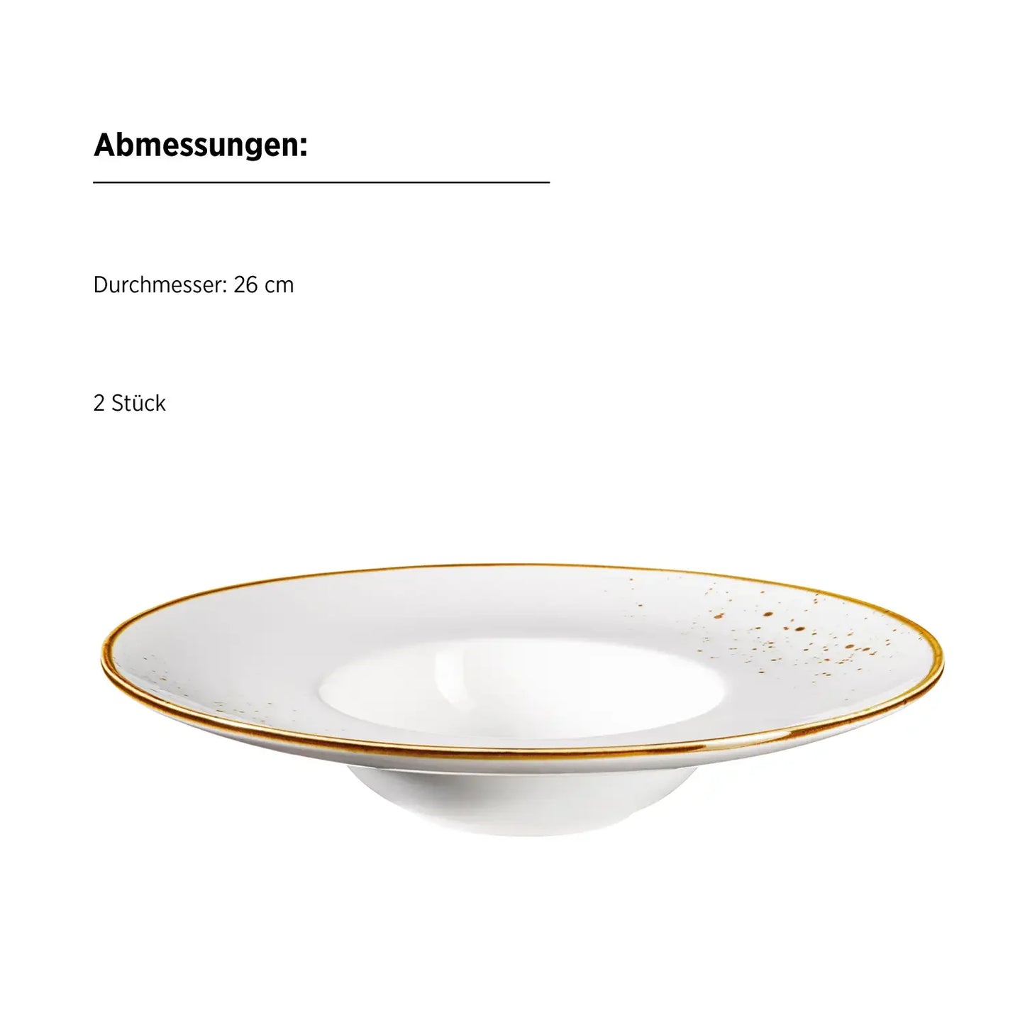 Service de table Riviera Gourmet BLANC à pois bruns | 8 pcs | Blanc / Marron | Porcelaine