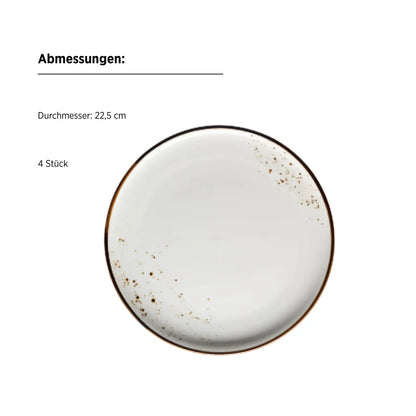Riviera Kombiset | 16-tlg. | Weiß / Braun | Porzellan
