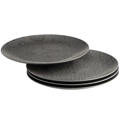 Azulejo Noir Platztellerset | 4-tlg. | Schwarz | Steinzeug | Made in Portugal