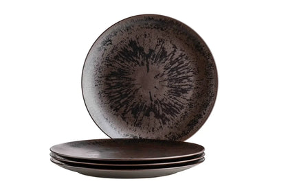Bronzo Platztellerset | 4-tlg. | Schwarz | Steinzeug | Made in Portugal