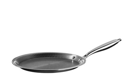 Vulcano Crêpe-Pfanne, 3 lagig mit Wabenbeschichtung | Silber / Schwarz | Edelstahl 18/10