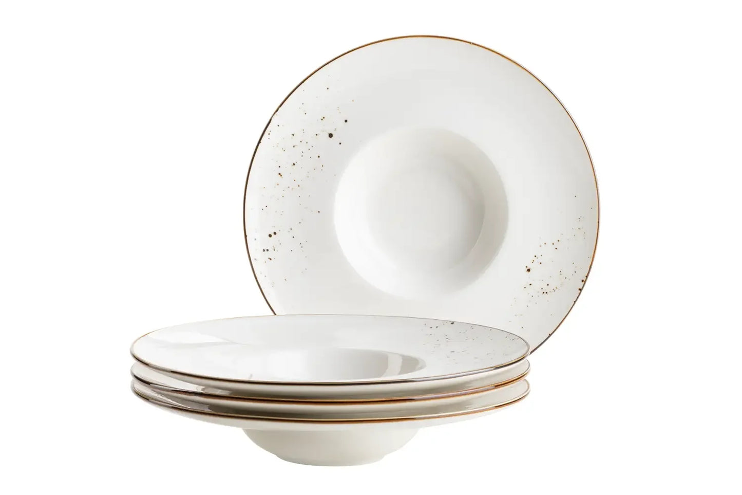 Assiette gourmande Riviera | 4 pièces | Blanc / Marron | Porcelaine