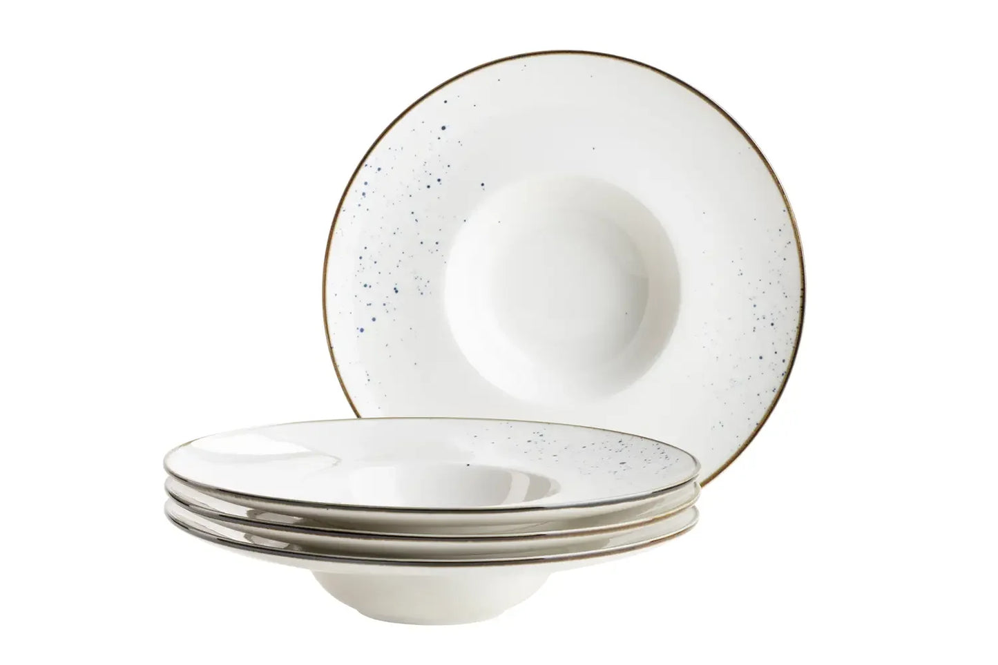 Riviera Gourmetteller blaue Punkte | 4-tlg. | Weiß / Blau | Porzellan