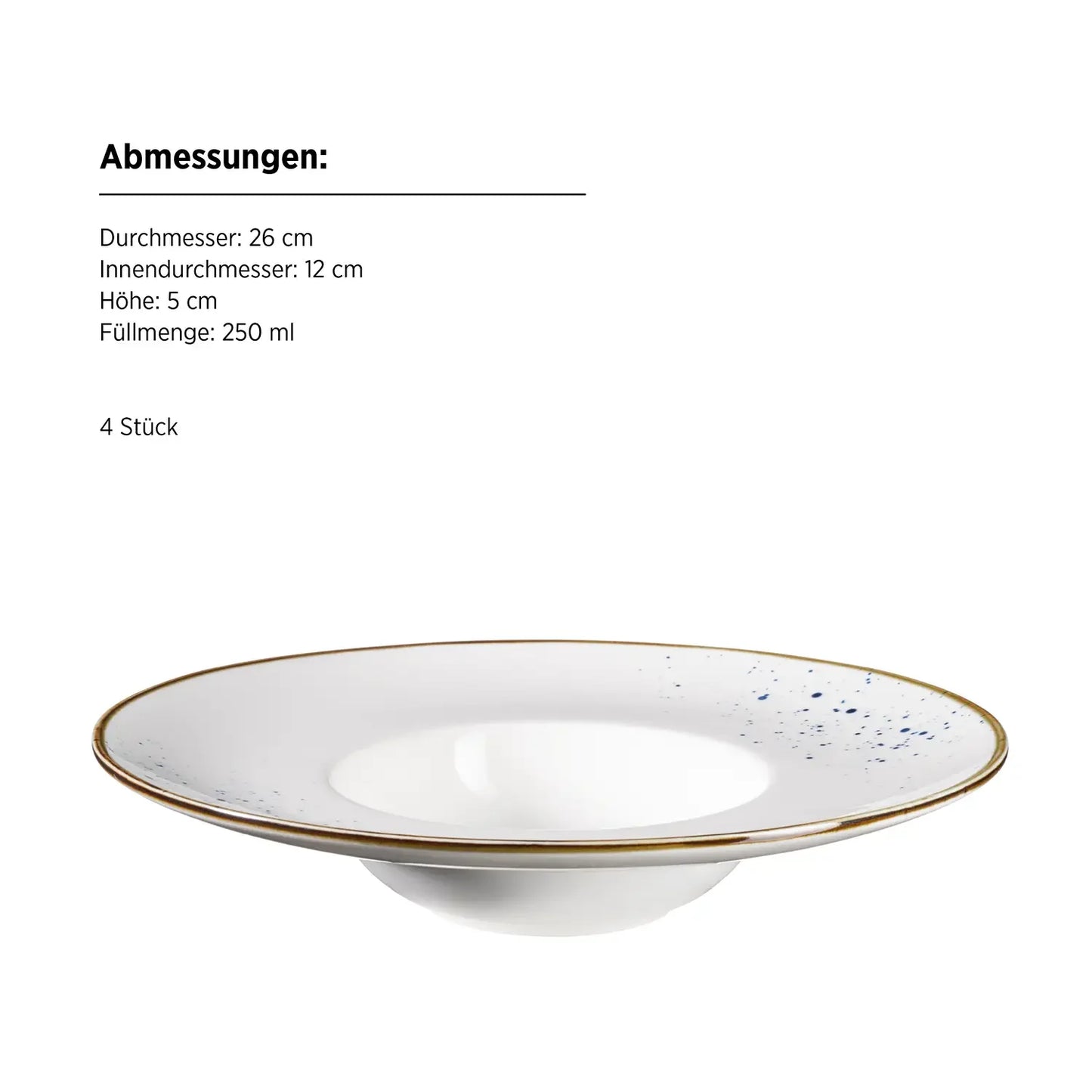Riviera Gourmetteller blaue Punkte | 4-tlg. | Weiß / Blau | Porzellan