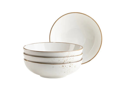 Riviera Schüsselset | 4-tlg. | Weiss / Braun | Porzellan