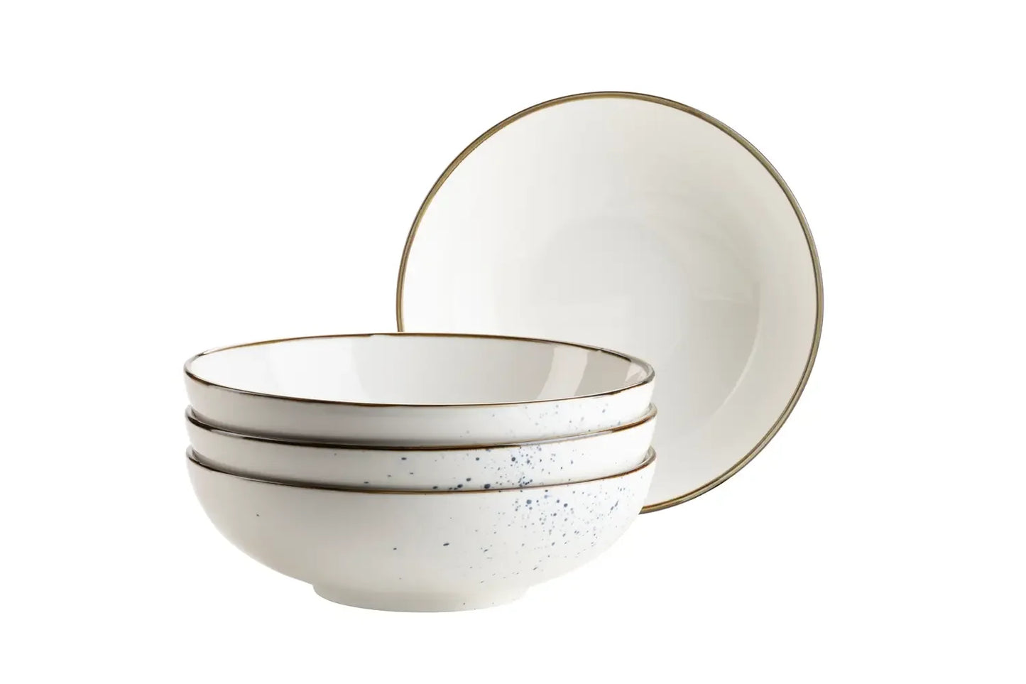 Riviera Schüsselset blaue Punkte | 4-tlg. | Weiß / Blau | Porzellan