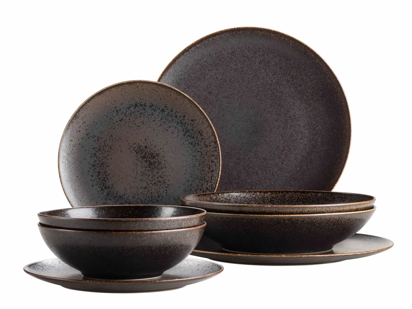 Forte Kombiservice | 8-tlg. | Schwarz | Porzellan | Made in Portugal