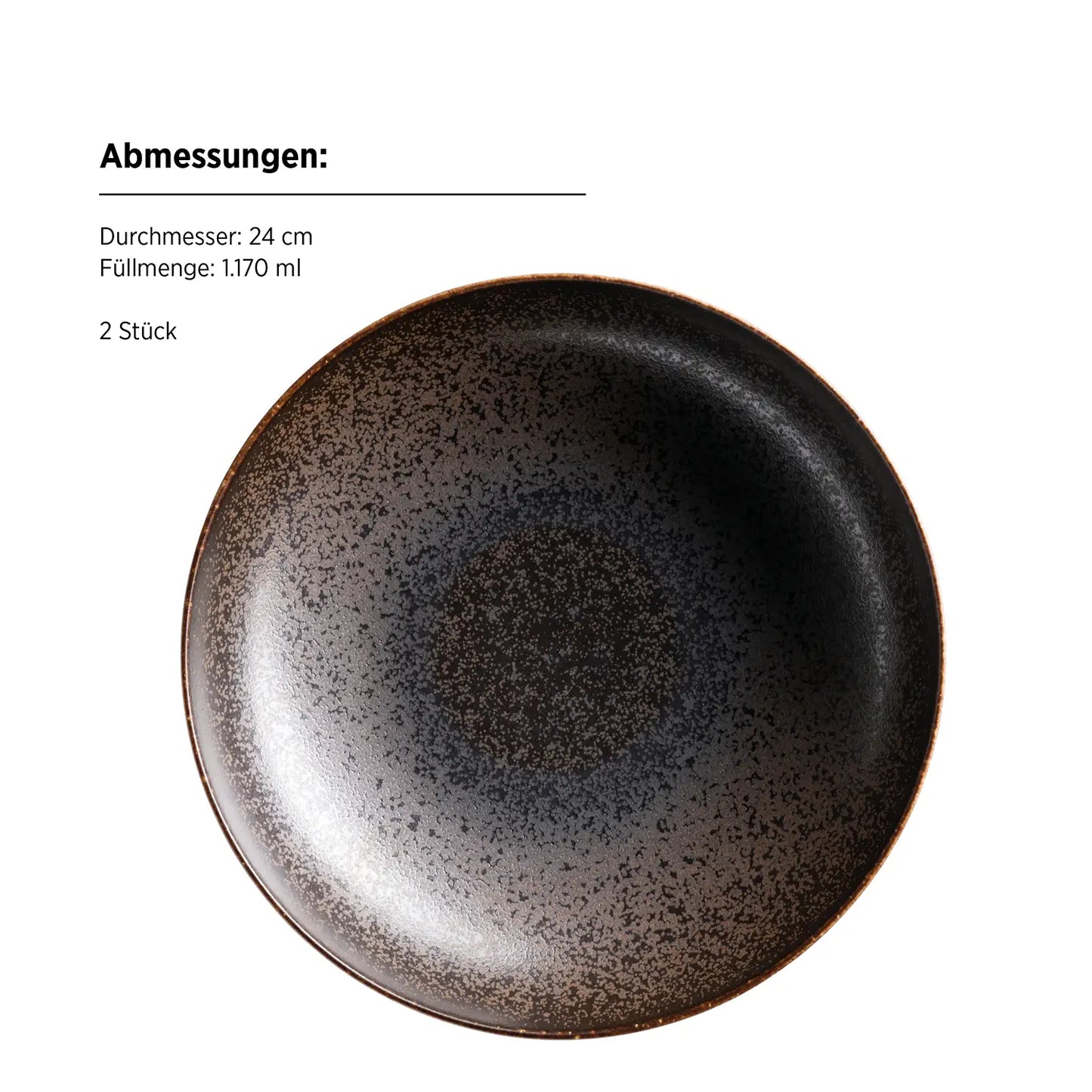 Forte Kombiservice | 8-tlg. | Schwarz | Porzellan | Made in Portugal