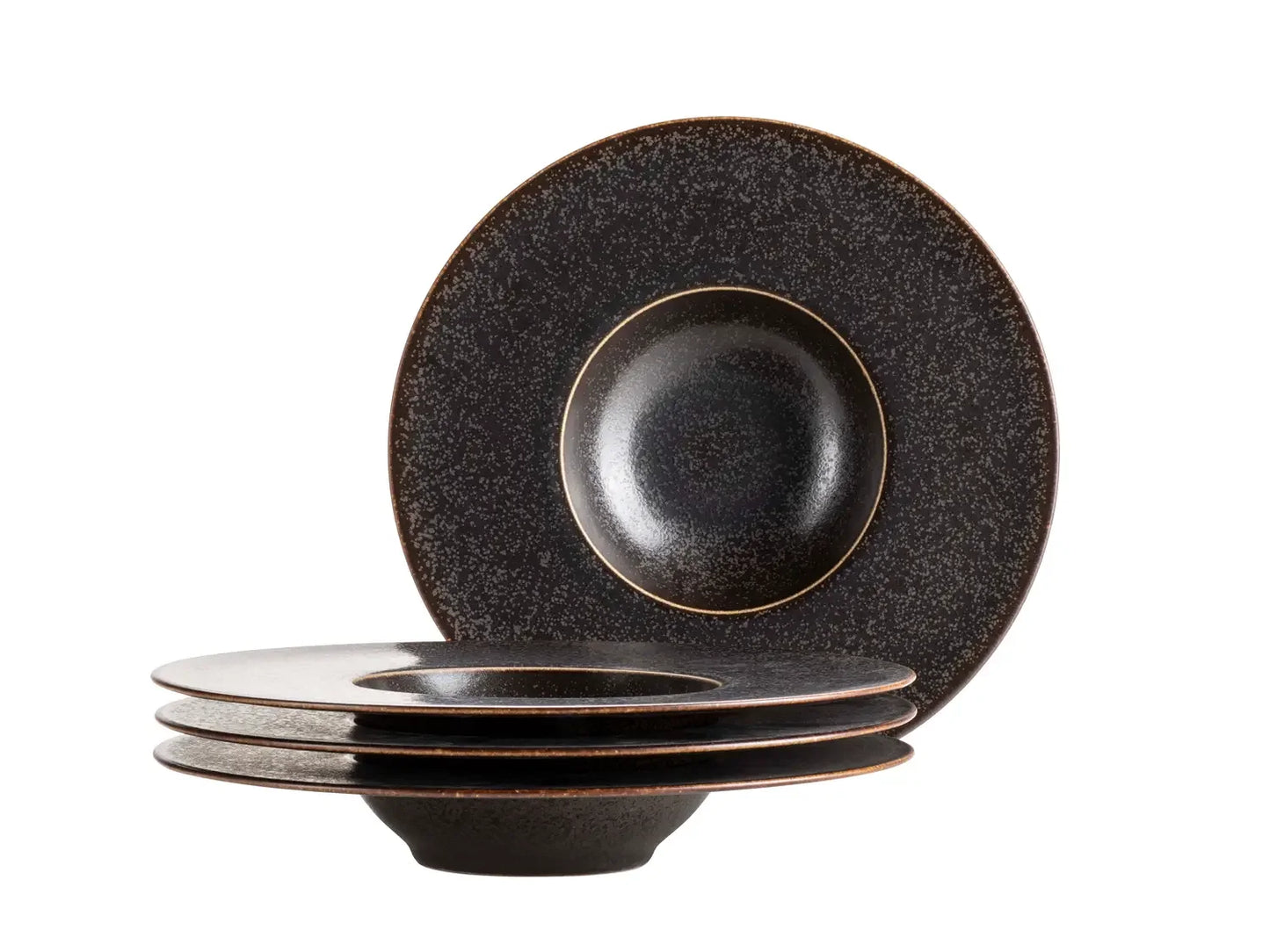Forte Gourmet Plates | 4-piece | Black | Porcelain | Made in Portugal