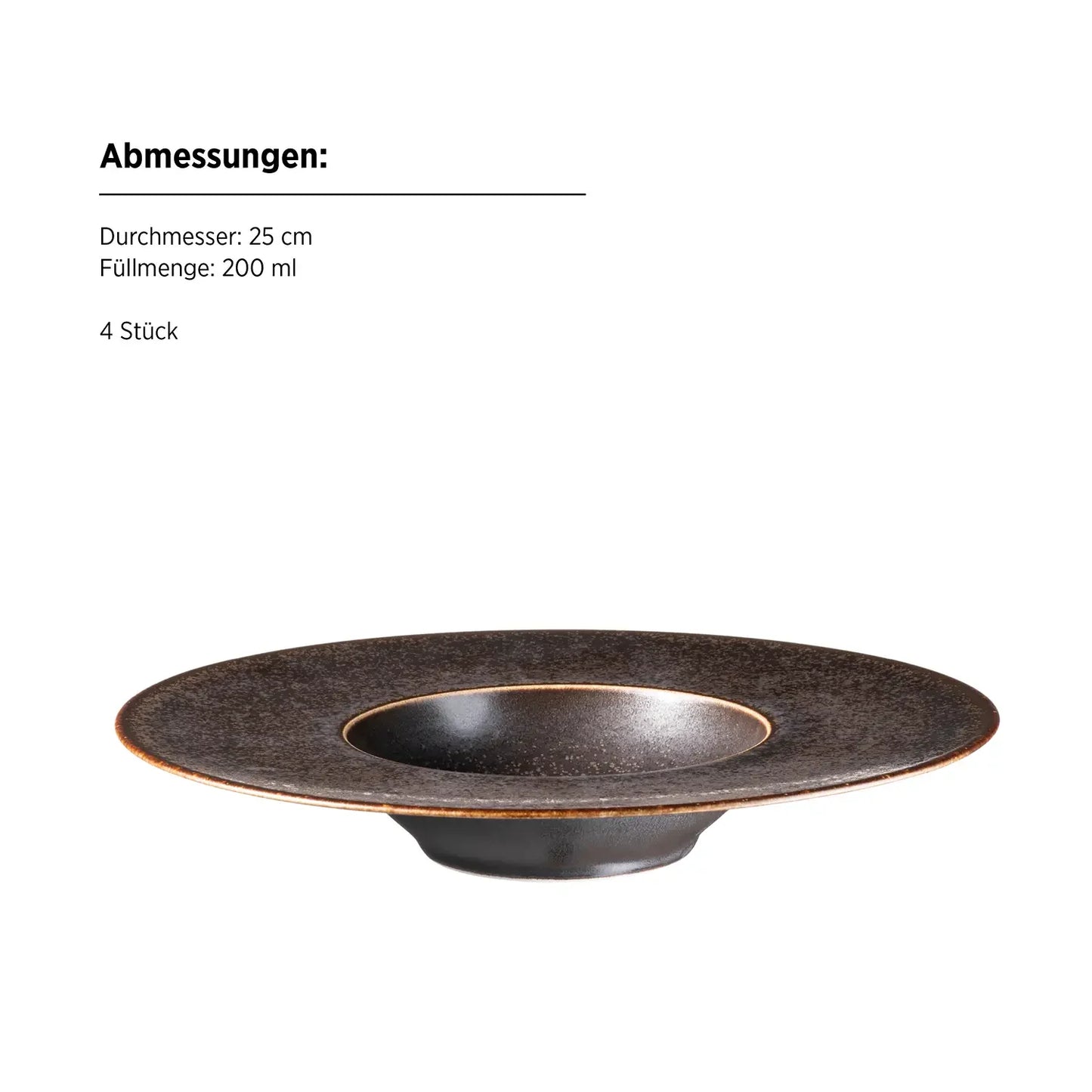 Forte Gourmet Plates | 4-piece | Black | Porcelain | Made in Portugal
