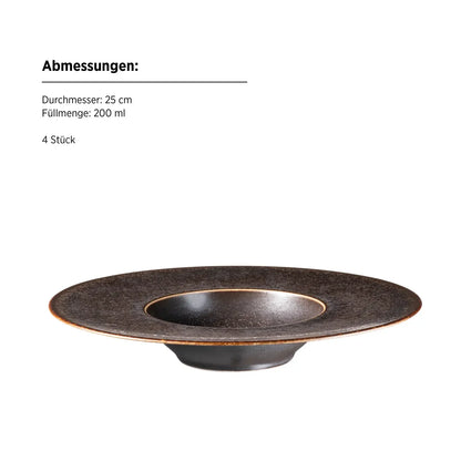 Forte Gourmet Plates | 4-piece | Black | Porcelain | Made in Portugal