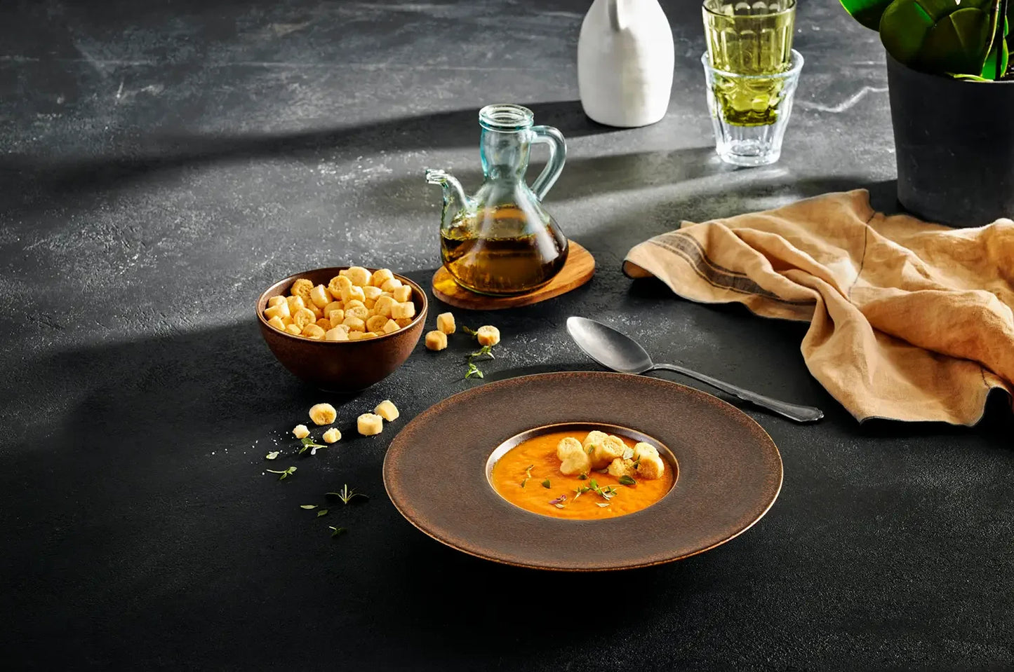 Forte Gourmet Plates | 4-piece | Black | Porcelain | Made in Portugal
