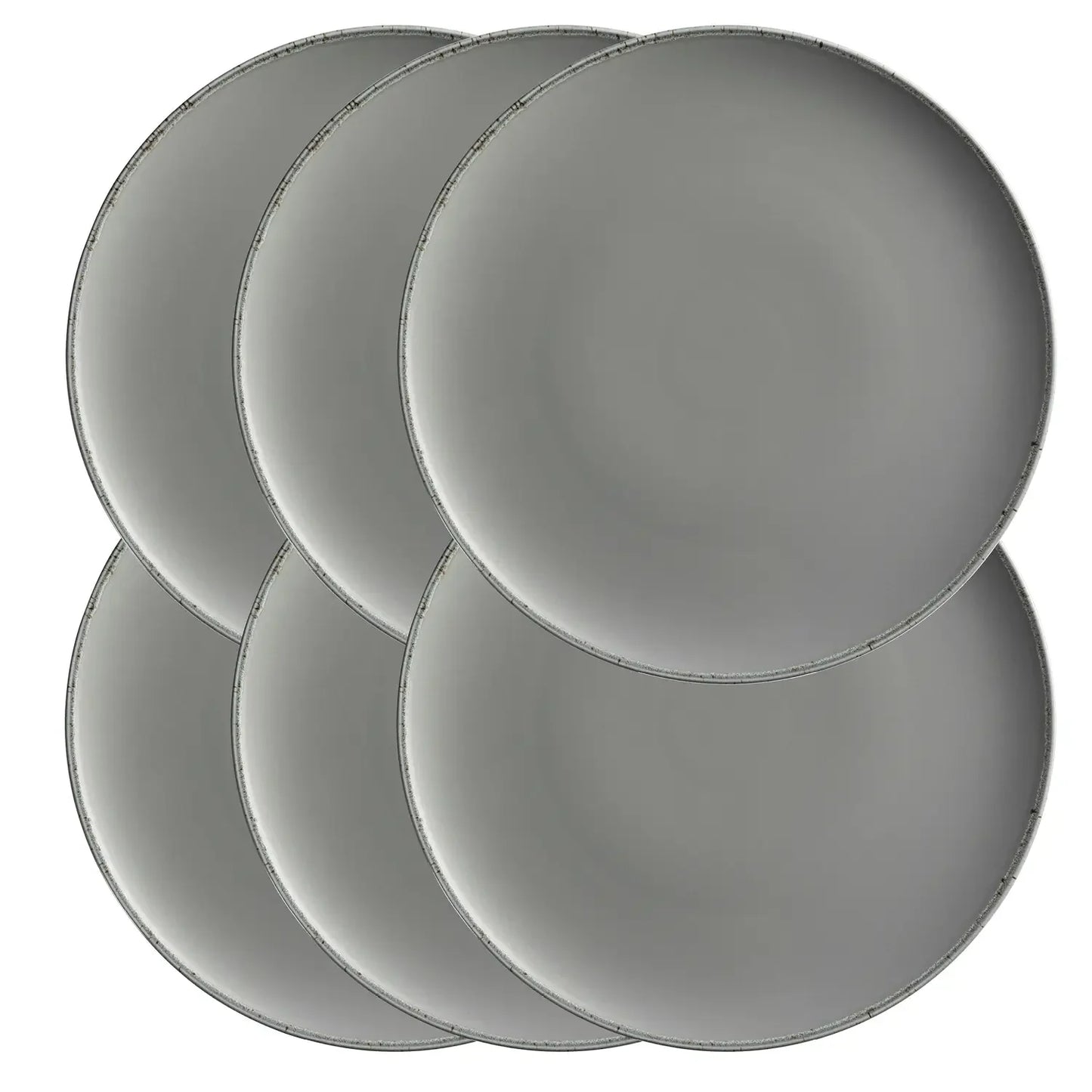 Bianco Flat Plate | 6-piece set | Grey | Porcelain | Made in Portugal