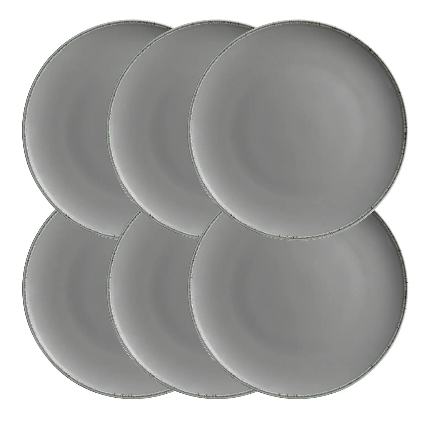 Bianco Teller flach | 6-tlg. | Grau | Porzellan | Made in Portugal