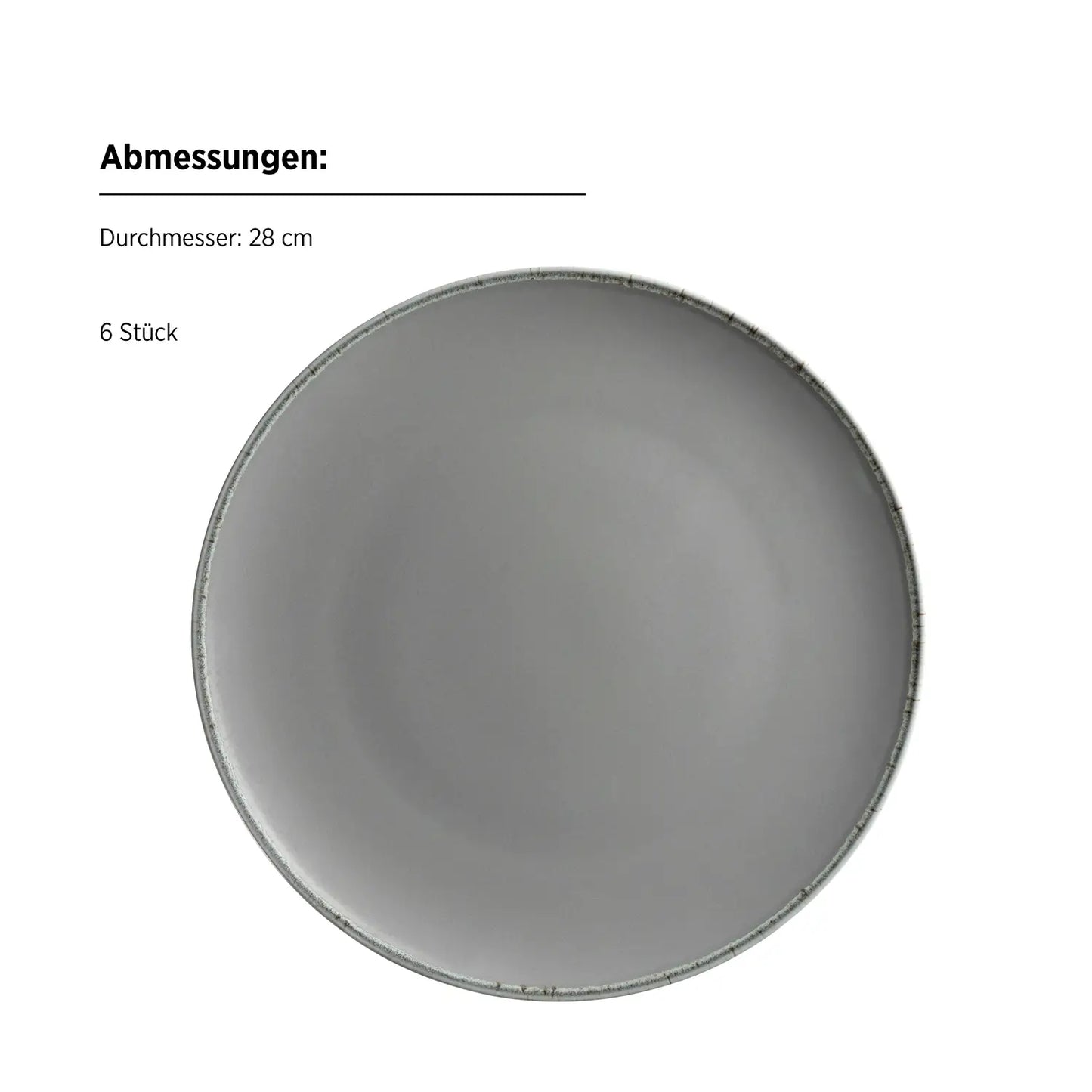 Bianco Teller flach | 6-tlg. | Grau | Porzellan | Made in Portugal