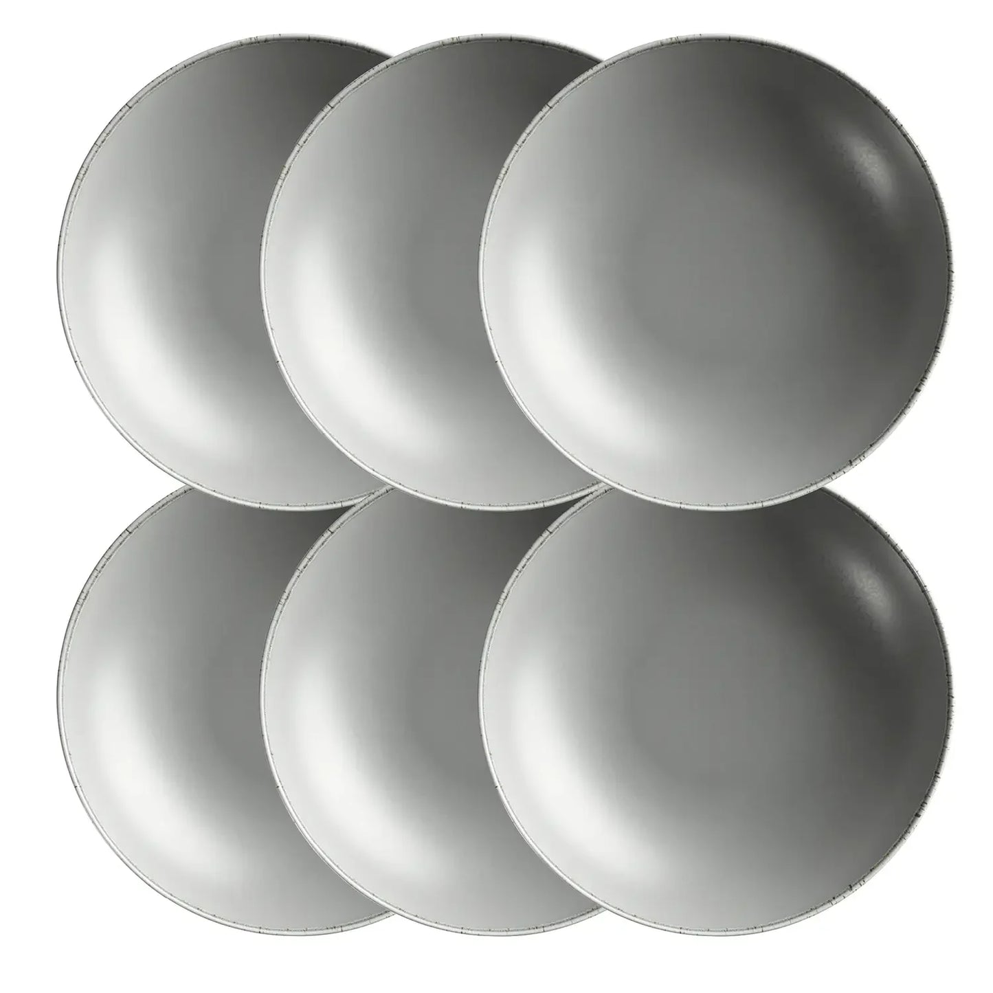 Bianco Deep Plate | Set of 6 | Grey | Porcelain | Made in Portugal