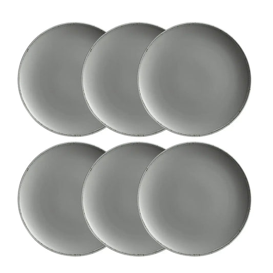 Bianco Dessertteller | 6-tlg. | Grau | Porzellan | Made in Portugal