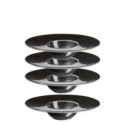 Noir Gourmet Plate Set | 4-piece | Black | Porcelain | Made in Portugal
