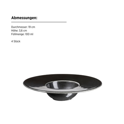 Noir Gourmet Plate Set | 4-piece | Black | Porcelain | Made in Portugal