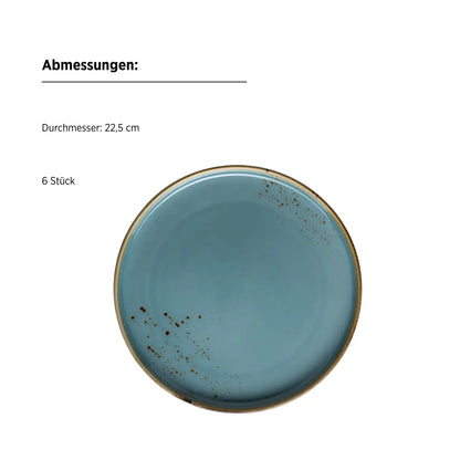Assiettes à dessert Riviera | 6 pièces | Bleu | Porcelaine