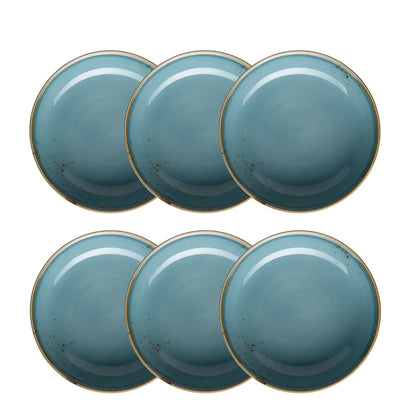 Riviera Assiette creuse | 6 pièces | Bleu | Porcelaine