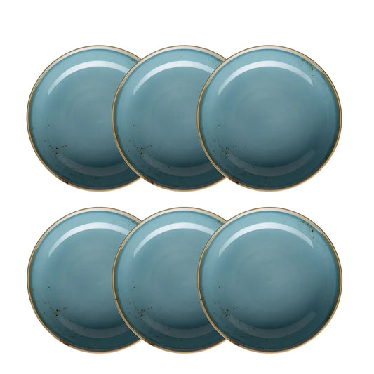 Riviera Teller tief | 6-tlg. | Blau | Porzellan