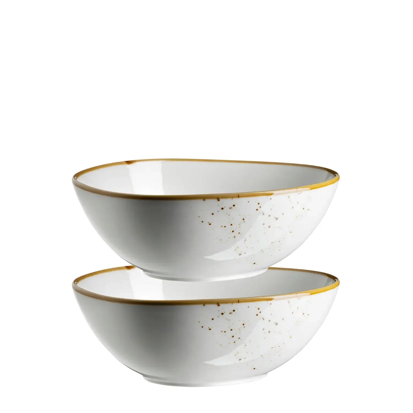 Riviera Schüssel oval | 2-tlg. | Weiss / Braun | Porzellan