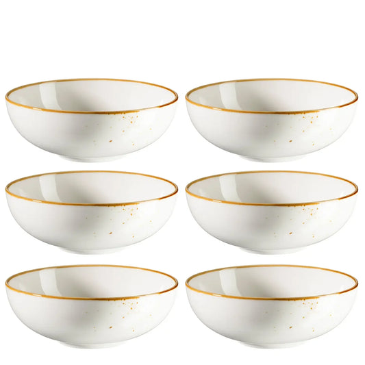 Riviera Schüssel | 6-tlg. | Weiss / Braun | Porzellan