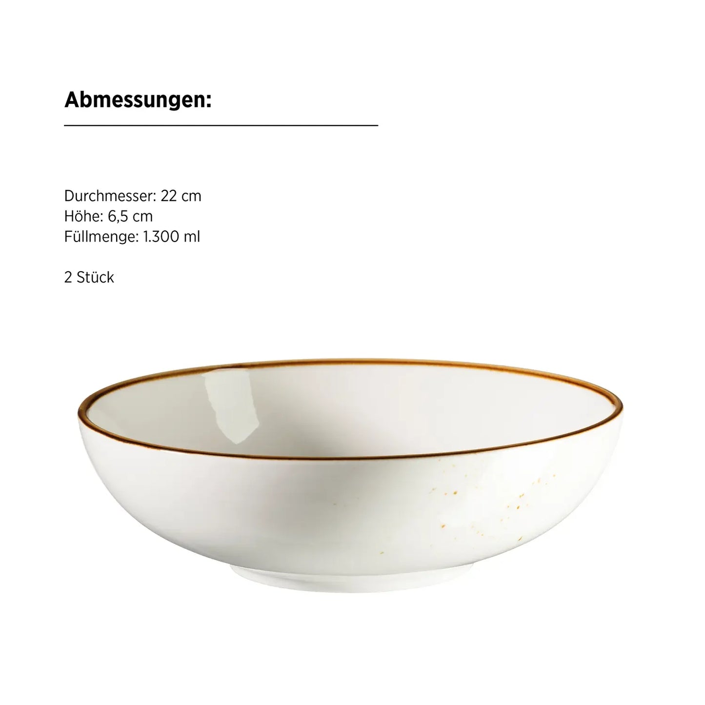 Riviera Schüssel | 2-tlg. | Weiss / Braun | Porzellan