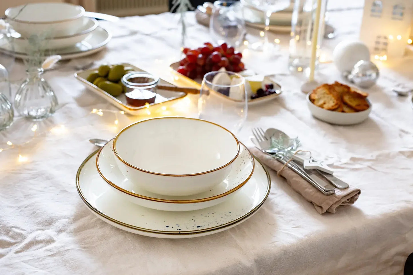 Riviera Schüssel | 2-tlg. | Weiss / Braun | Porzellan