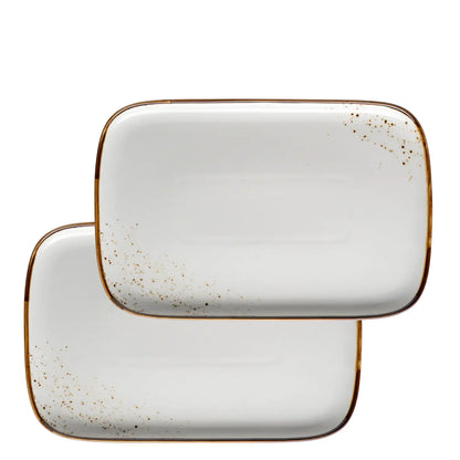 Riviera Platte 30 x | 2-tlg. | Weiss / Braun | Porzellan