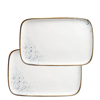 Riviera Platte 30 x | 2-tlg. | Weiss / Braun | Porzellan