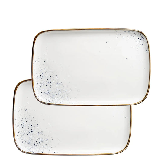 Riviera Platte 30 x | 2-tlg. | Weiss / Braun | Porzellan