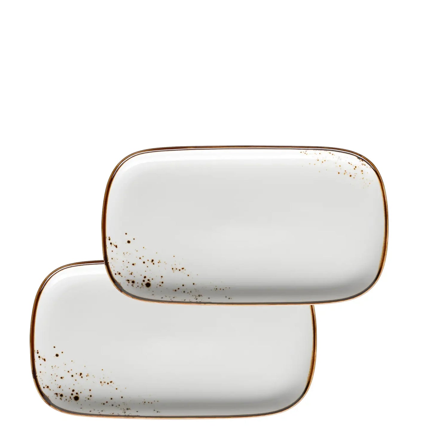 Riviera Platte 25 x | 2-tlg. | Weiss / Braun | Porzellan
