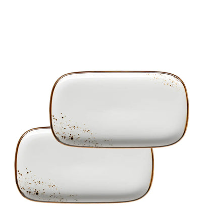Riviera Platte 25 x | 2-tlg. | Weiss / Braun | Porzellan