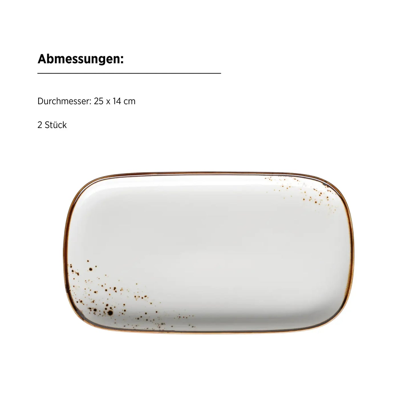 Riviera Platte 25 x | 2-tlg. | Weiss / Braun | Porzellan