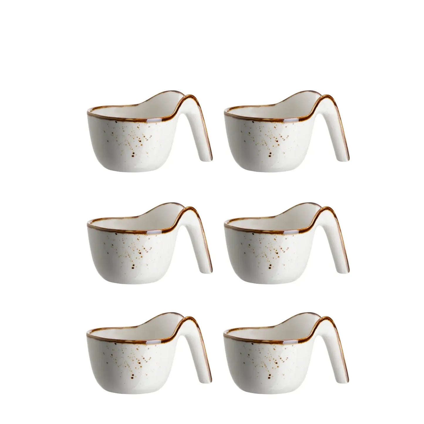 Riviera Gourmetlöffel | 6-tlg. | Weiss / Braun | Porzellan
