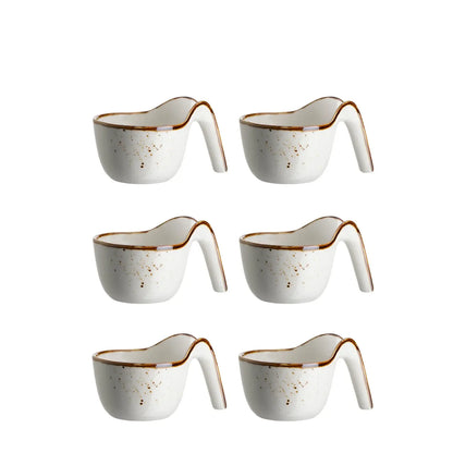 Riviera Gourmetlöffel | 6-tlg. | Weiss / Braun | Porzellan