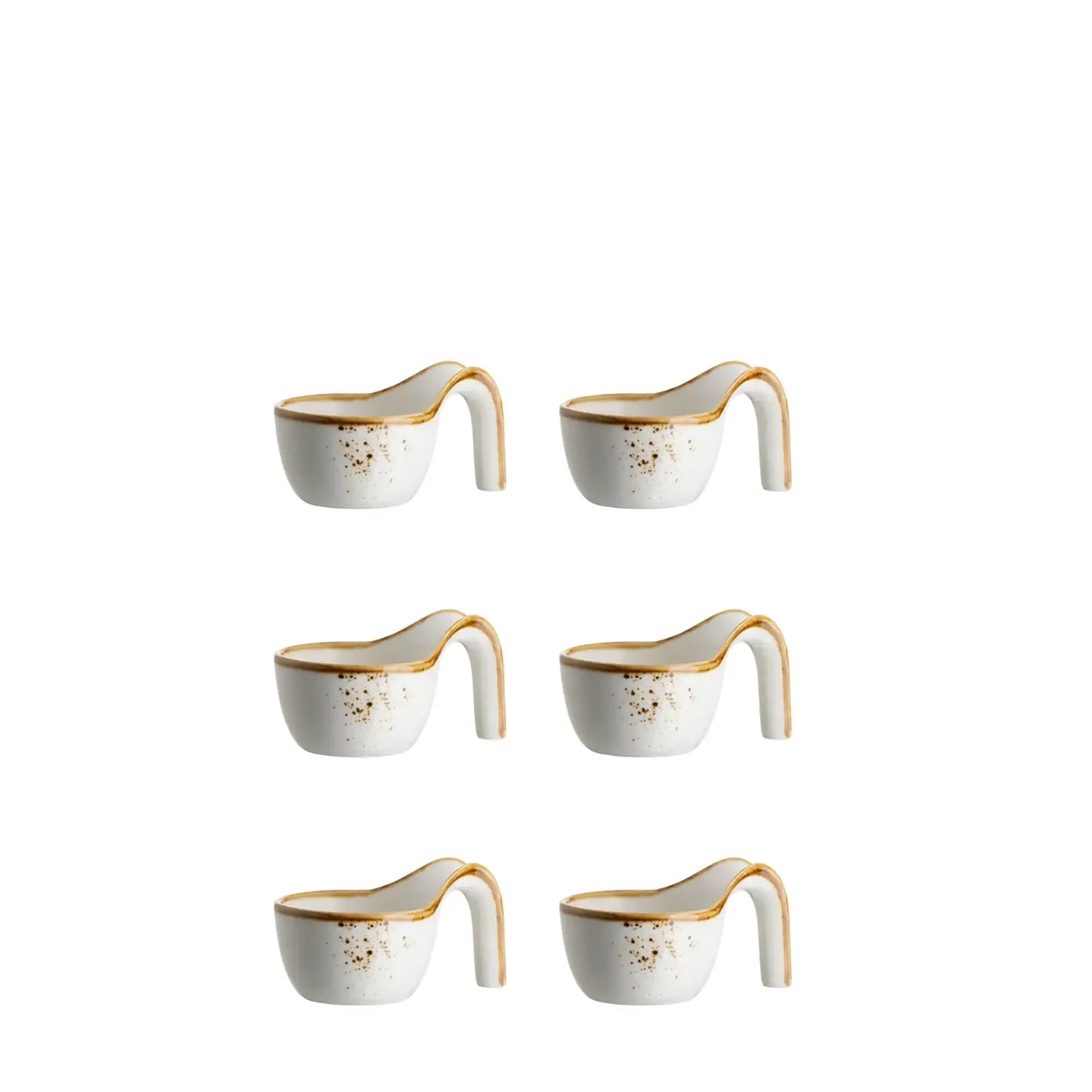 Cuillères Riviera Gourmet | 6 pièces | Blanc / Marron | Porcelaine
