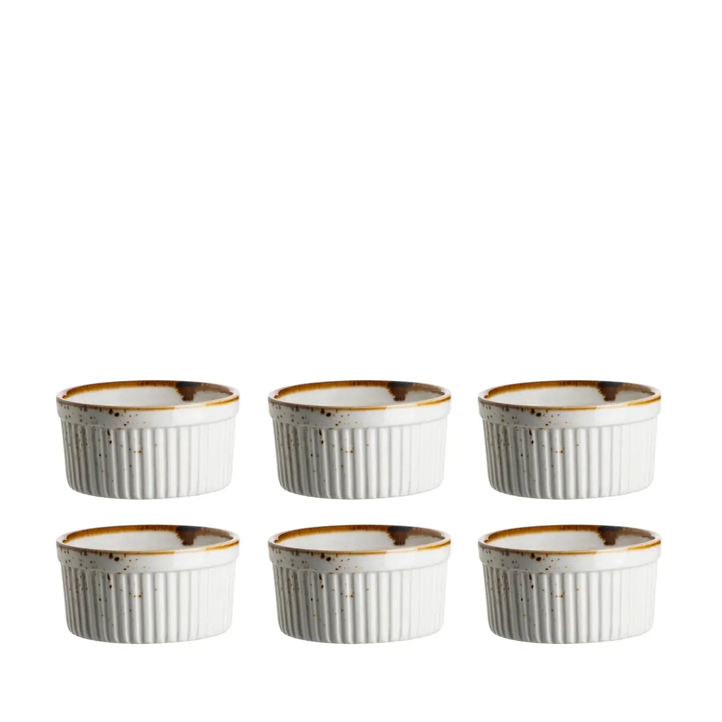 Riviera Ramequin | 6-tlg. | Weiss / Braun | Porzellan